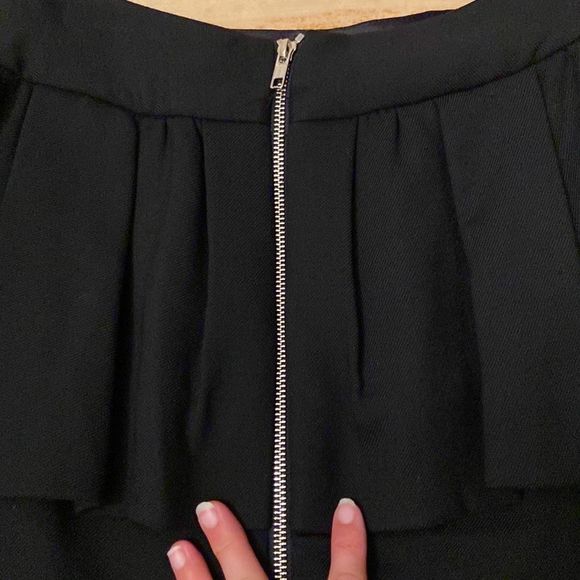 MILLY OF NEW YORK Wool Blend Black Peplum Skirt - Picture 9 of 10